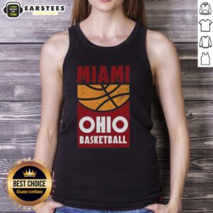 Vintage Miami Ohio Basketball tank top featuring retro college fan graphic design for stylish sports enthusiasts.