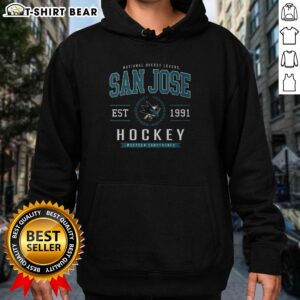 Alt Text: Hot San Jose Sharks Hockey Legacy Crest Hoodie showcasing team pride with vibrant colors and unique logo design.