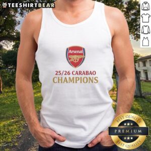 Stylish Nice Arsenal Carabao Champions tank top featuring team colors and logo, perfect for fans and casual wear.