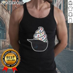 Alt Text: Trendy Top Miami Marlins ice cream tank top featuring vibrant colors and team logo, perfect for summer outings.