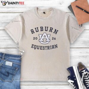 Good Auburn Equestrian 2026 logo on a washed t-shirt, perfect for horse lovers and fans of Auburn University.