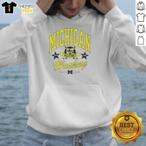 Heritage hoodie featuring the University of Michigan Wolverines hockey logo, perfect for fans and athletes.