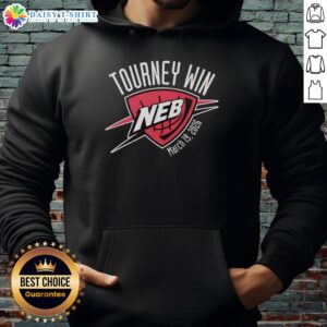 Nebraska hoodie featuring Hot Tourney Win logo, March 19, 2025, celebrating the team's victory in the tournament.