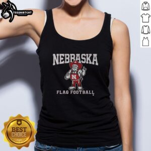 Alt Text: Premium Nebraska Cornhuskers flag football tank top in red, perfect for game day and showcasing team spirit.