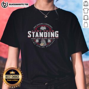 Alt Text: Top Lima Senior Spartans 2026 OHSAA Boys Basketball Division 2 Last Four Standing Ladies Tee design.
