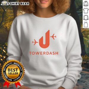 Alt Text: Awesome Tower Dash logo sweatshirt featuring vibrant colors and a stylish design, perfect for gamers and fans.