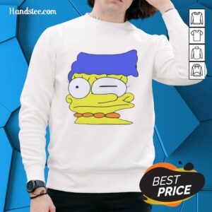Premium smeared Marge Simpson sweatshirt featuring vibrant colors and a stylish design for fans of The Simpsons.