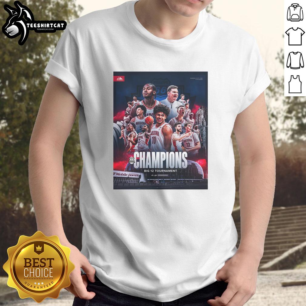top-arizona-wildcats-big-12-tournament-2026-poster-t-shirt Top Arizona Wildcats Big 12 Tournament 2026 Poster T-Shirt featuring bold graphics and team colors for fans.