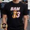 Top Bam 83 Miami Basketball T-Shirt featuring vibrant graphics and a stylish design perfect for fans.