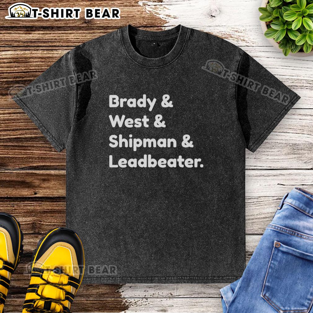 Top Brady And West And Shipman And Leadbeater Washed T Shirt Top Brady and West and Shipman and Leadbeater washed T-shirt displayed on a wooden background showcasing its soft fabric.
