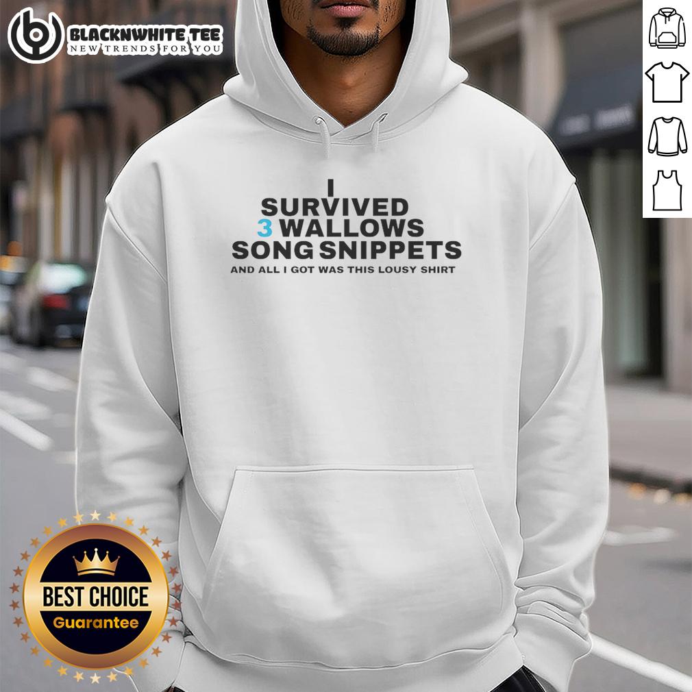 Top I Survived 3 Wallows Song Snippets Hoodie Top I Survived 3 Wallows Song Snippets hoodie design featuring vibrant graphics and cozy fabric for music fans.