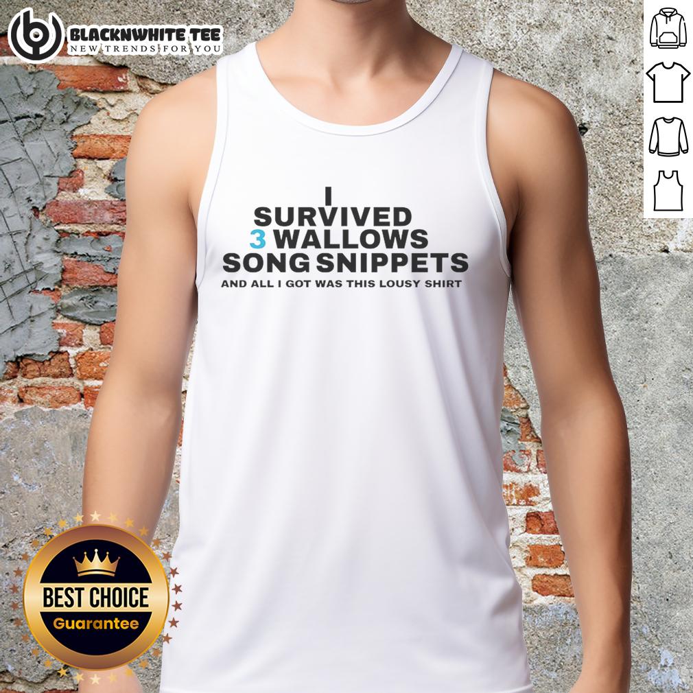 Top I Survived 3 Wallows Song Snippets Tank Top Top I Survived 3 Wallows Song Snippets tank top featuring vibrant design and music-themed graphics for fans.