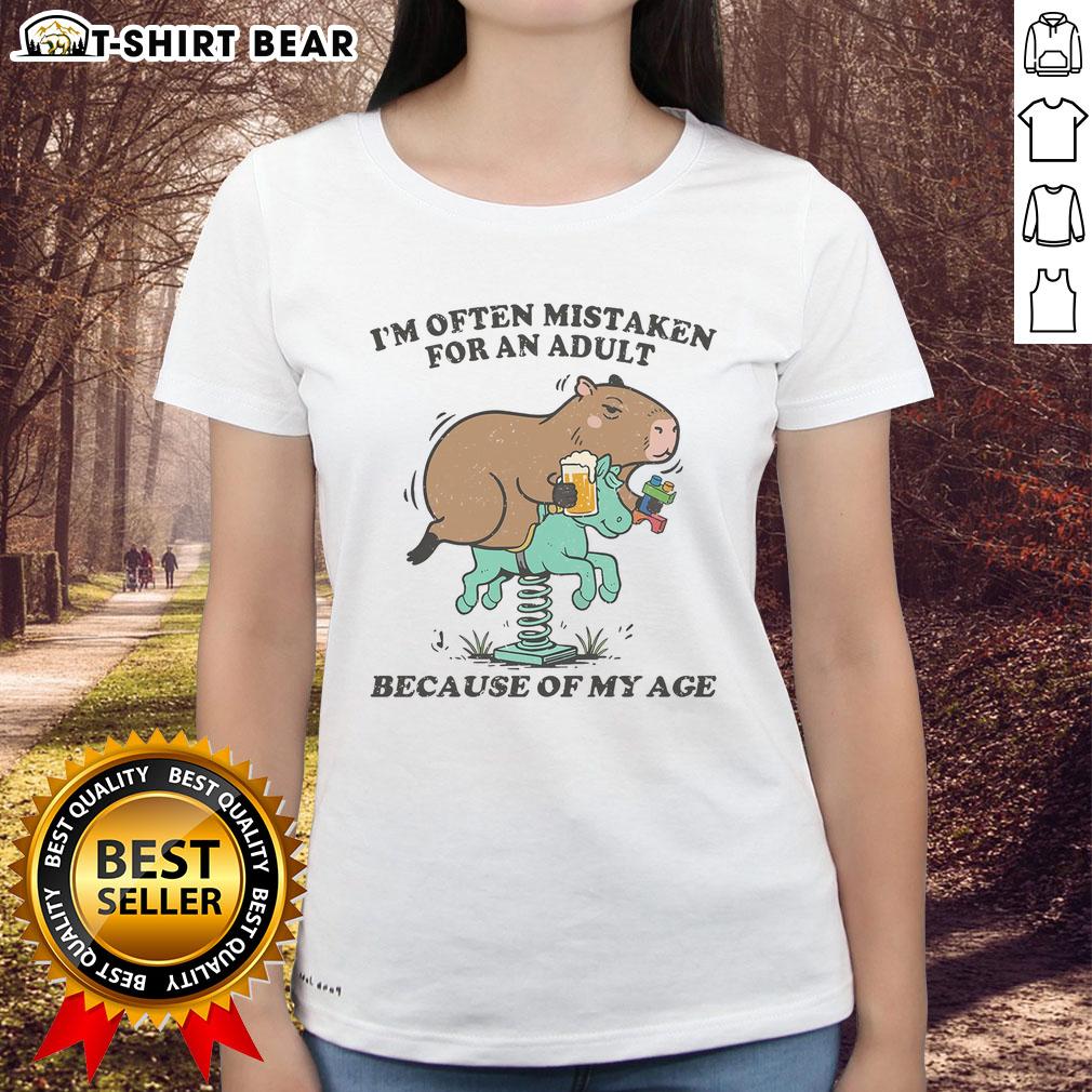 Top I'M Often Mistaken For An Adult Because Of My Age Capybara Ladies Tee Top I'm Often Mistaken For An Adult Capybara Ladies Tee featuring a cute capybara design, perfect for animal lovers.