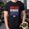 Top Impeach Remove Convict No Kings In America T-Shirt featuring a bold political slogan and modern design.