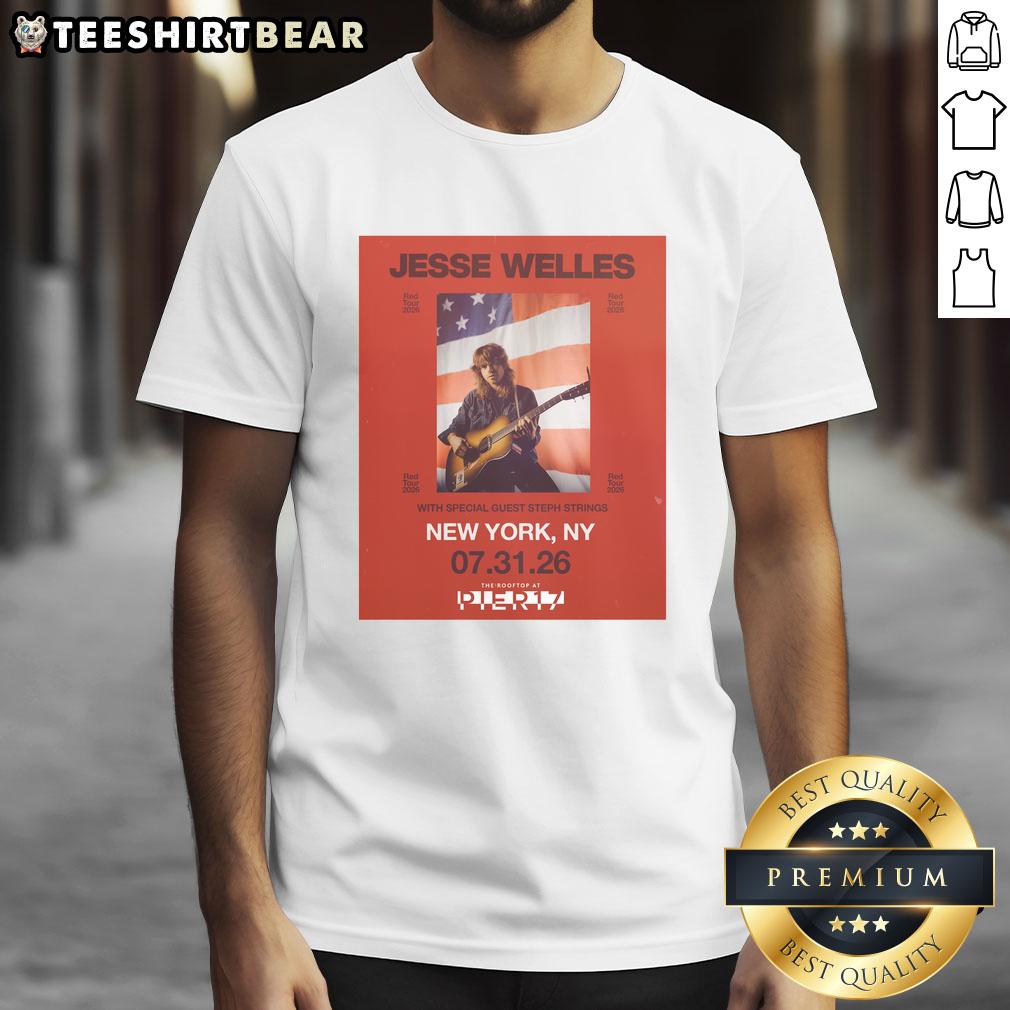 top-jesse-welles-red-tour-2026-north-america-city-dates-poster-t-shirt-1 Alt Text: Jesse Welles Red Tour 2026 North America poster on a trendy t-shirt featuring city dates and vibrant design.