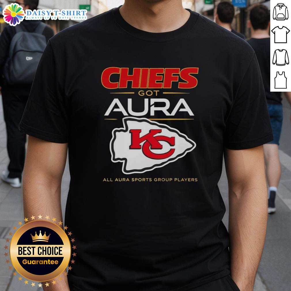 Top Kansas City Chiefs Got Aura All Aura Sports Group Players T Shirt Top Kansas City Chiefs players wearing Got Aura All Aura Sports Group T-shirt at a game, showcasing team spirit.
