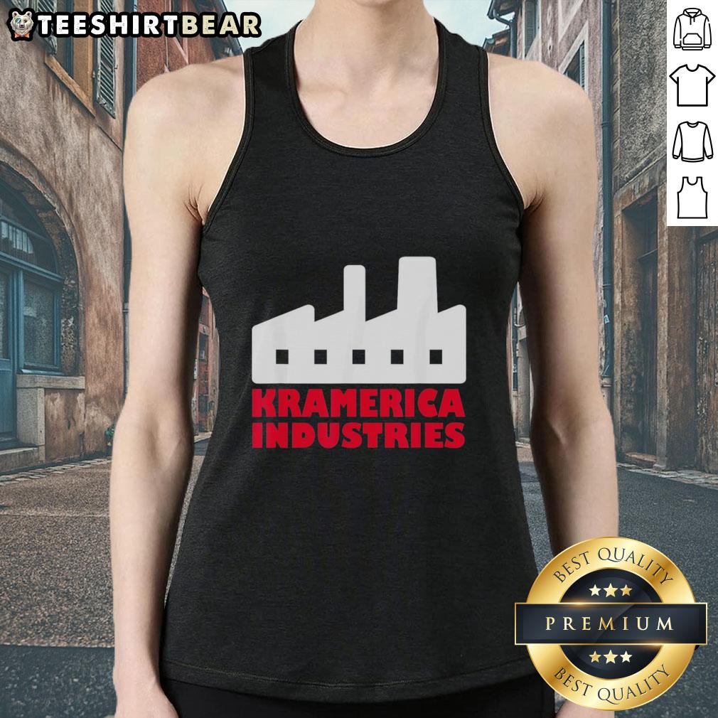top-kramerica-industries-graphic-tank-top Alt Text: Stylish Top Kramerica Industries graphic tank top featuring bold logo design on soft fabric, perfect for casual wear.