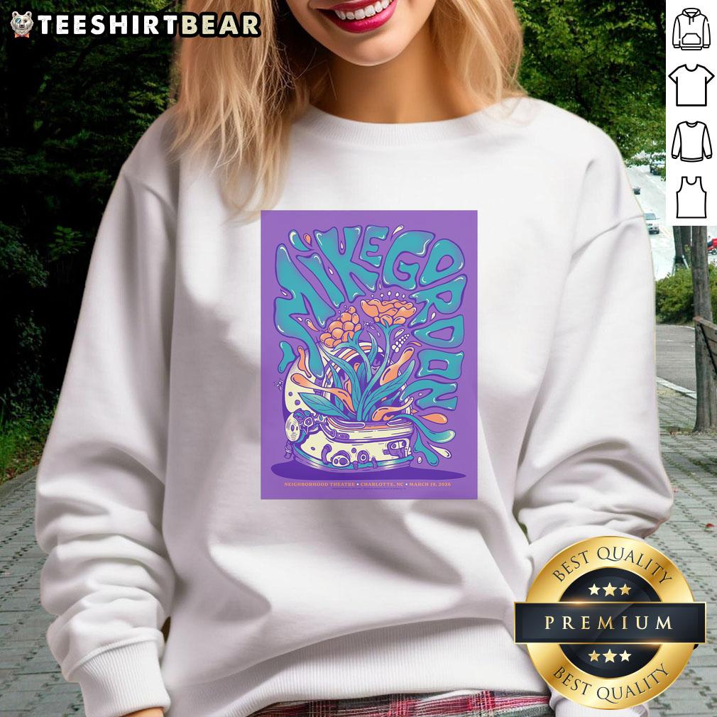 top-mike-gordon-neighborhood-theatre-march-19-2026-poster-sweatshirt Alt Text: Top Mike Gordon Neighborhood Theatre March 19, 2026 poster on a stylish sweatshirt, showcasing vibrant concert art.