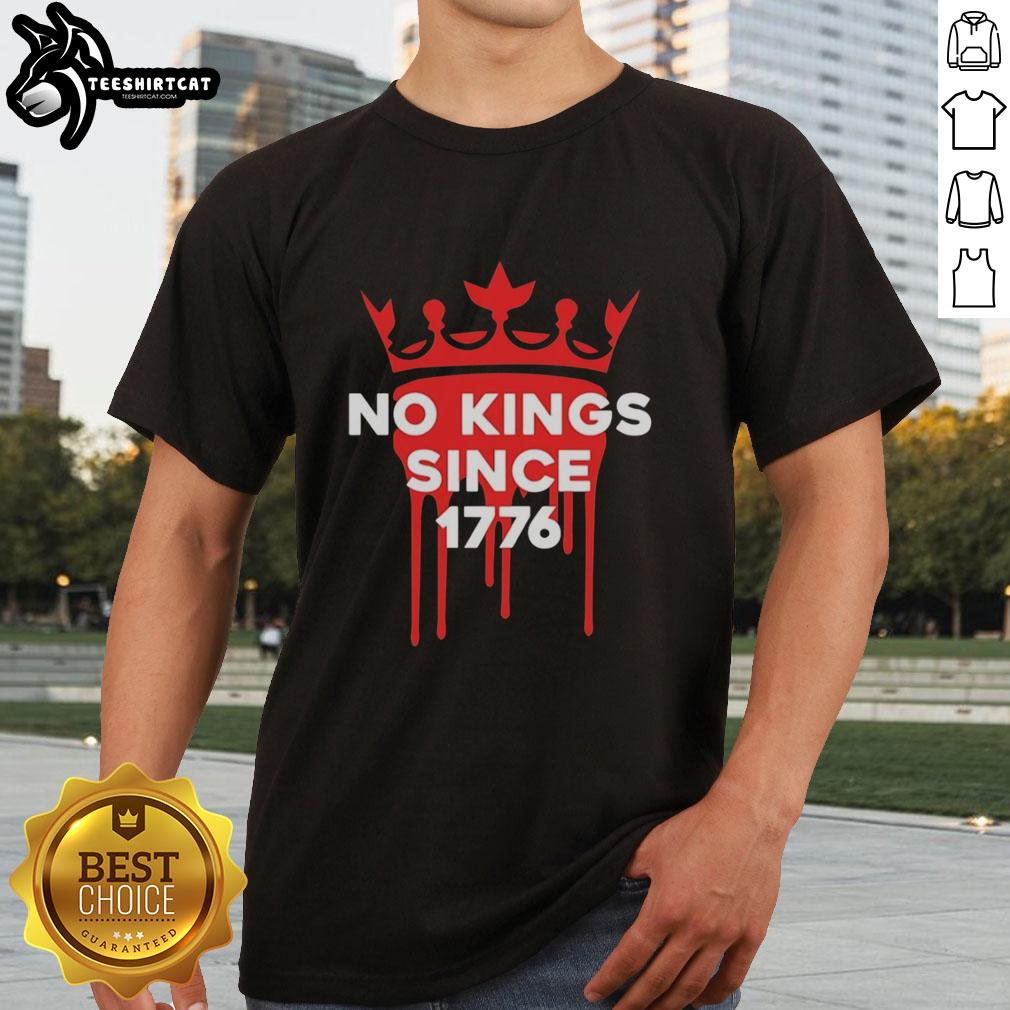 top-no-kings-since-1776-crown-melting-t-shirt-1 Top No Kings Since 1776 Crown Melting T-Shirt featuring a unique design with a melting crown graphic.