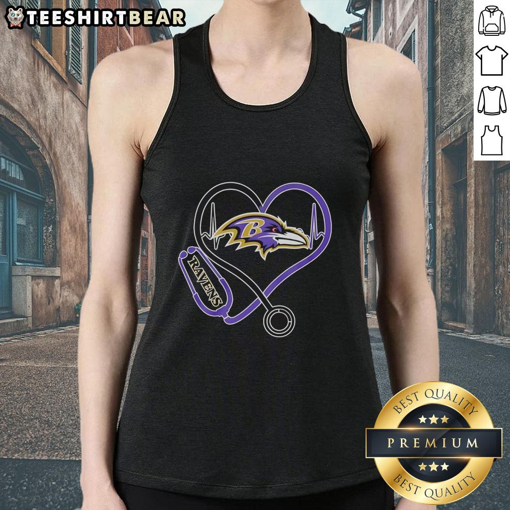 top-nurse-heartbeat-x-baltimore-ravens-logo-tank-top Top Nurse Heartbeat X Baltimore Ravens Logo Tank Top featuring a stylish design for Ravens fans and healthcare heroes.
