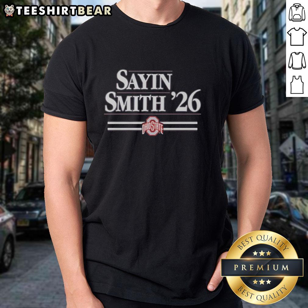 top-ohio-state-football-julian-sayin-jeremiah-smith-26-t-shirt Alt Text: Top Ohio State Football Julian Sayin-Jeremiah Smith '26 T-Shirt featuring team colors and player graphics.