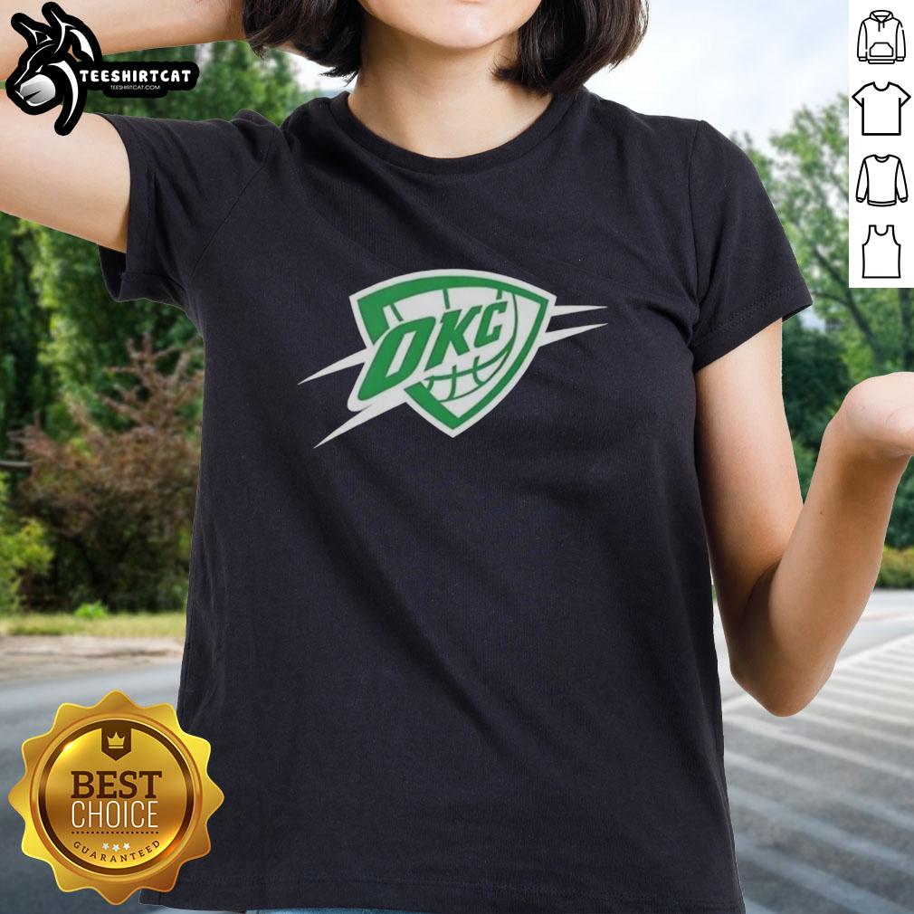 top-oklahoma-city-thunder-white-logo-patricks-day-ladies-tee Top Oklahoma City Thunder white logo on a ladies' tee, perfect for St. Patrick's Day celebrations and sports fans.
