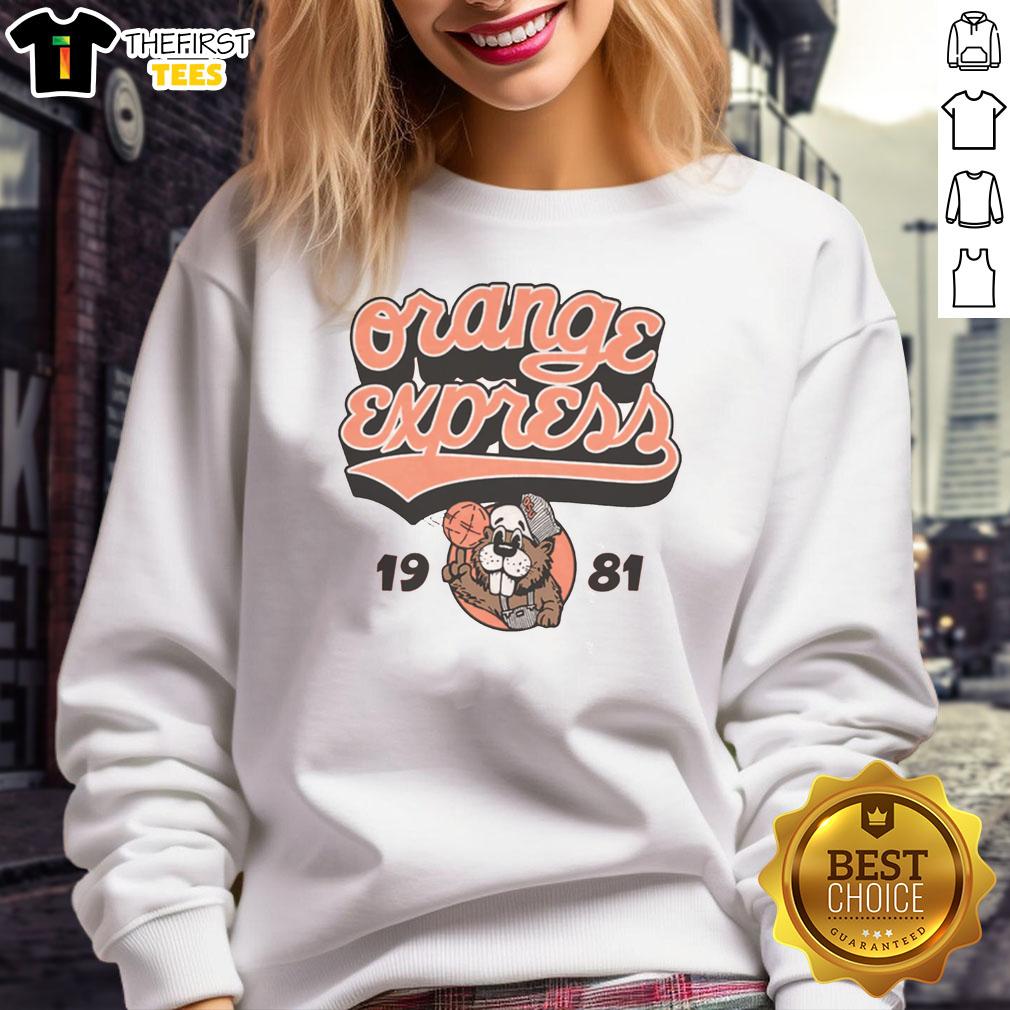 top-orange-express-1981-osu-basketball-vintage-sweatshirt Vintage 1981 OSU Basketball sweatshirt in vibrant orange, showcasing Top Orange Express design for sports fashion enthusiasts.