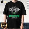 Top Oregon Ducks 'God First Family Second Then Ducks Football' T-Shirt showcasing team spirit and faith in vibrant colors.