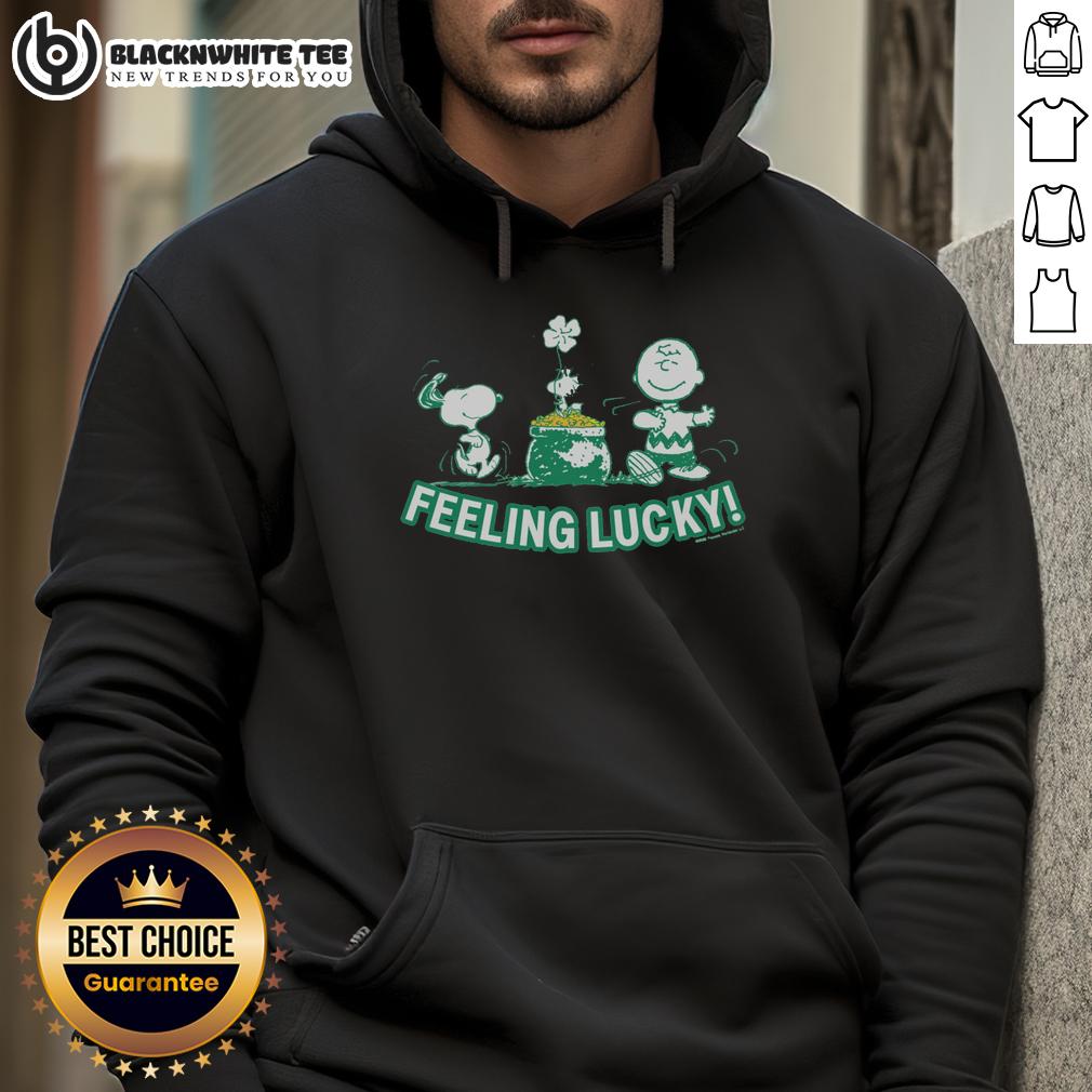 Top Peanuts Snoopy Feeling Lucky Hoodie Alt Text: Top Peanuts Snoopy Feeling Lucky Hoodie featuring vibrant graphics of Snoopy and a playful design for fans.