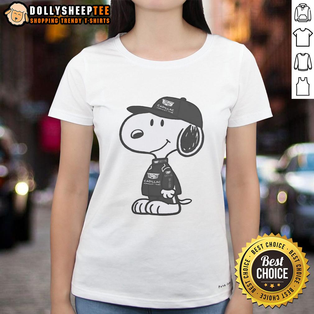 Top Peanuts X Cadillac Formula 1 Ladies Tee Top Peanuts x Cadillac Formula 1 ladies tee featuring a stylish design perfect for racing fans and casual wear.