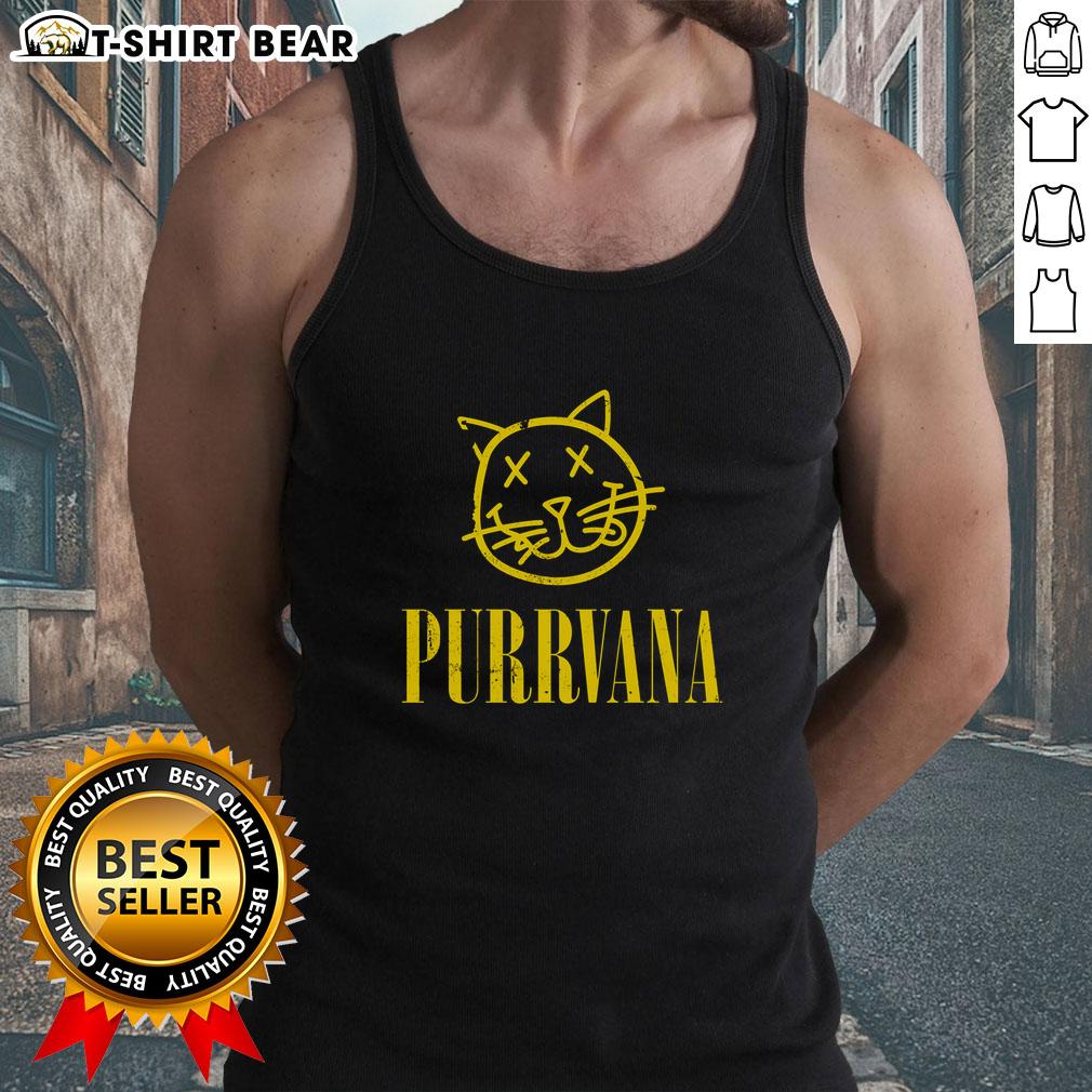 Top Purrvana Tank Top Top Purrvana Tank Top featuring a vibrant cat graphic, perfect for casual summer outfits and cat lovers.
