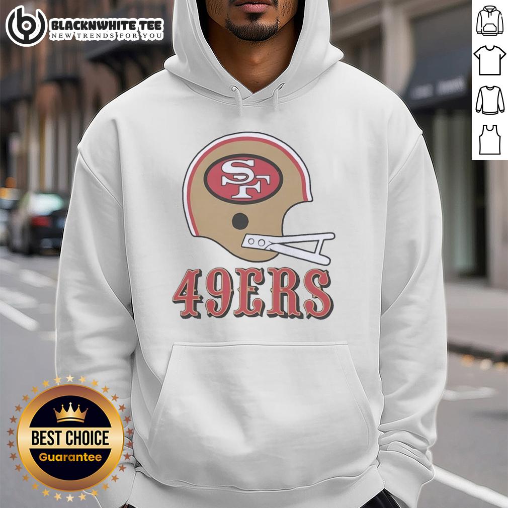 Top San Francisco 49Ers Football Logo In Big Helmet Hoodie Top San Francisco 49ers football logo on a big helmet hoodie, showcasing team spirit and style for fans.