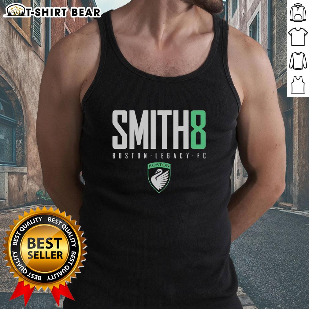 Top Smith8 Sammy Smith Boston Legacy Fc Logo Tank Top Sammy Smith wearing a Boston Legacy FC logo tank top, showcasing the stylish sportswear for fans and athletes.