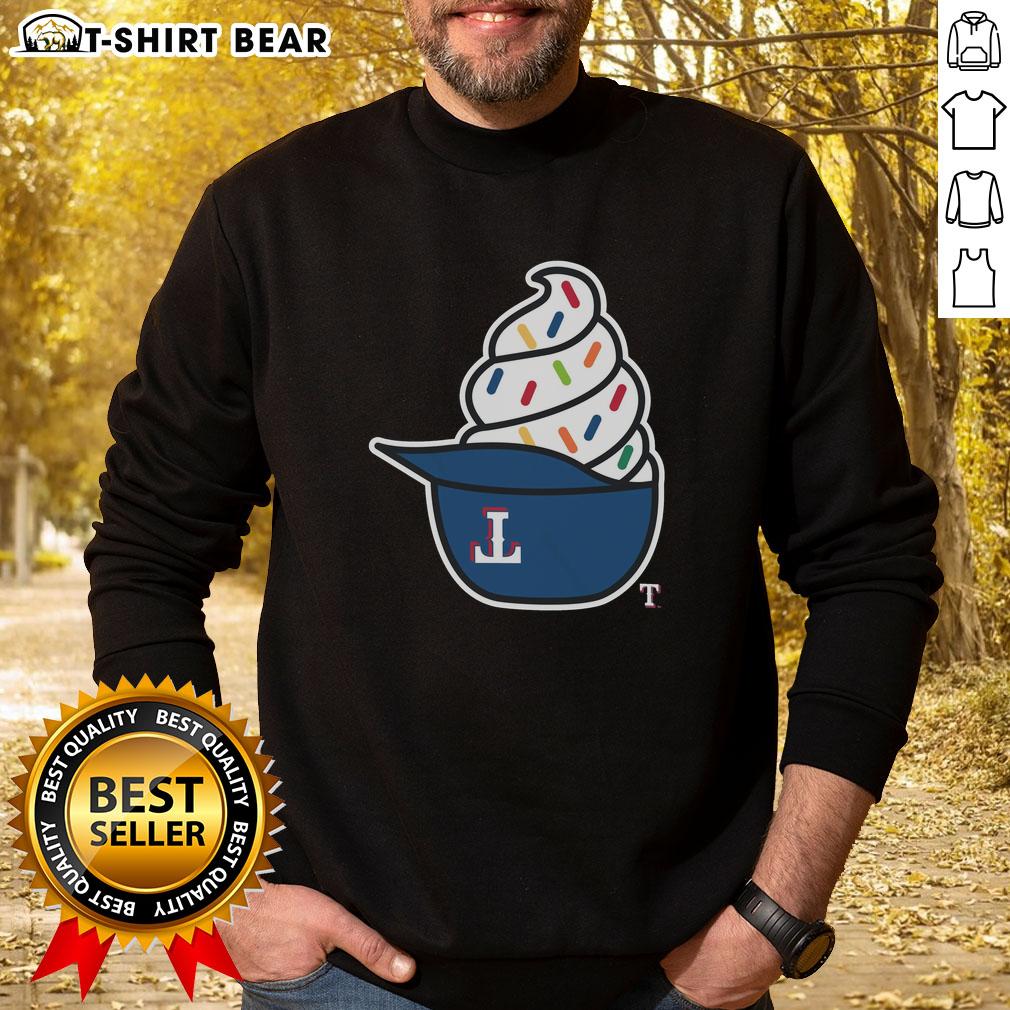 Top Texas Rangers Ice Cream Sweatshirt Cozy Top Texas Rangers ice cream sweatshirt featuring vibrant team colors and logo, perfect for fans.