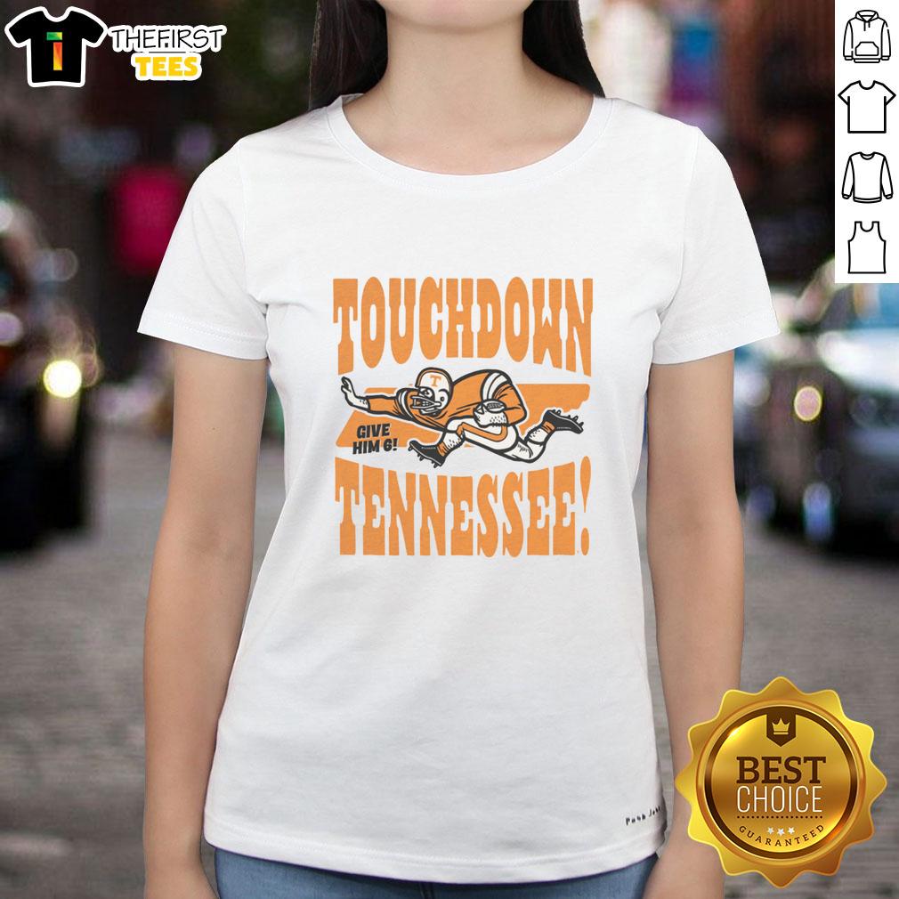 top-touchdown-tennessee-vintage-ladies-tee Vintage ladies tee featuring 'Top Touchdown Tennessee' design, perfect for Tennessee football fans and stylish game day wear.