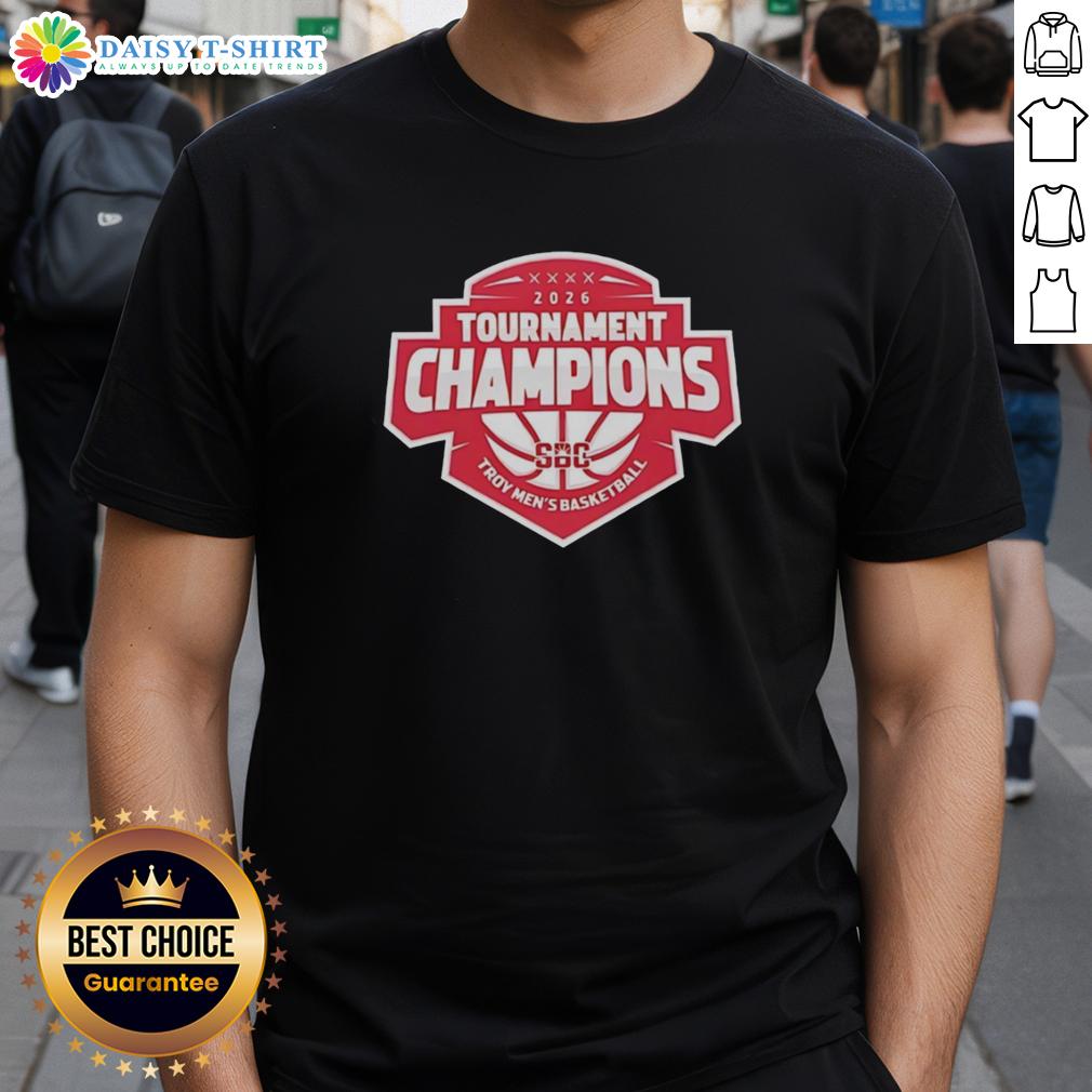Top Troy Trojans ’26 Sun Belt Conference Men’S Basketball Tournament Champions T-Shirt Top Troy Trojans '26 Sun Belt Conference Men's Basketball Tournament Champions T-Shirt in vibrant colors celebrating victory.