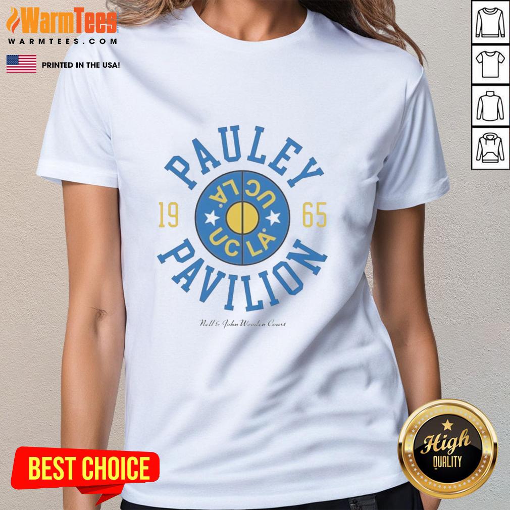 top-ucla-nell-and-john-wooden-court-pauley-pavilion-indoor-arena-1995-ladies-tee Top Ucla Nell And John Wooden Court Pauley Pavilion Indoor Arena 1995 T-Shirt - Image 3