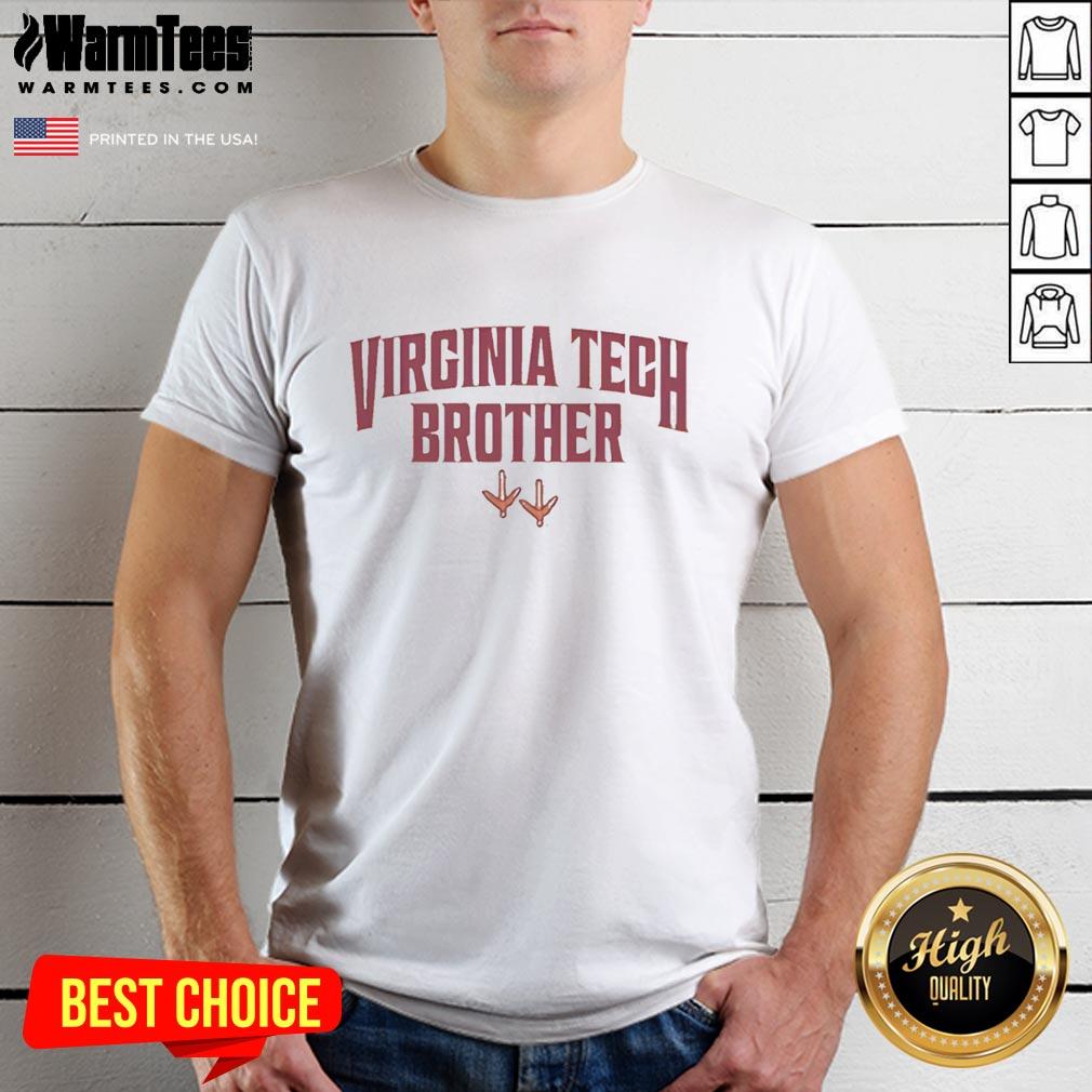 top-virginia-tech-hokies-toddler-natural-brother-t-shirt Alt Text: Toddler wearing a Top Virginia Tech Hokies Natural Brother T-Shirt, showcasing team spirit and comfort for young fans.