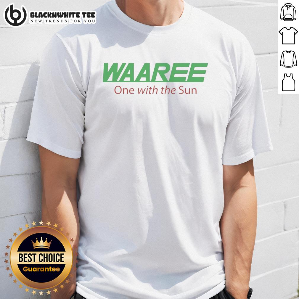 Top Waaree One With The Sun T Shirt Model wearing Top Waaree One With The Sun T-Shirt, showcasing vibrant design and summer fashion style.