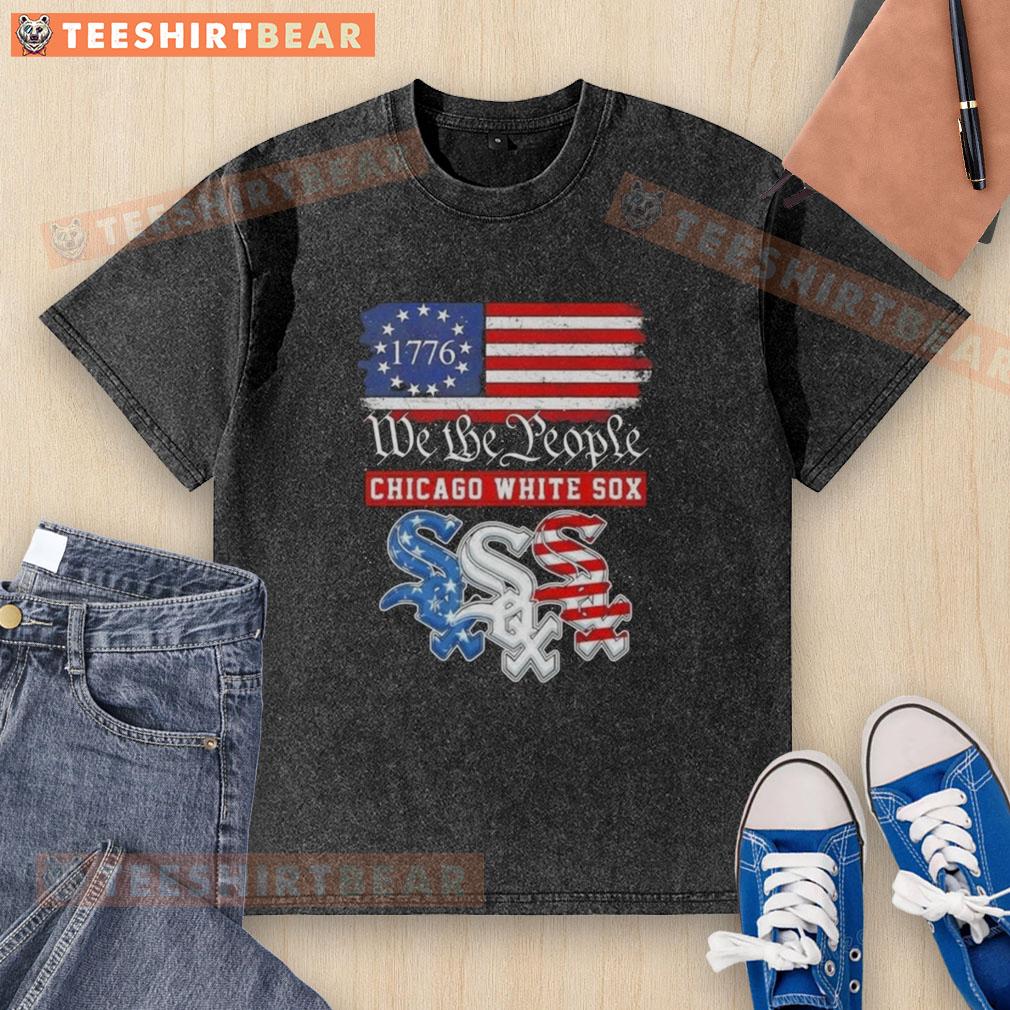 top-we-the-people-chicago-white-sox-american-since-1776-washed-t-shirt Alt Text: Top We The People Chicago White Sox American Since 1776 washed t-shirt featuring vintage design and sports graphics.