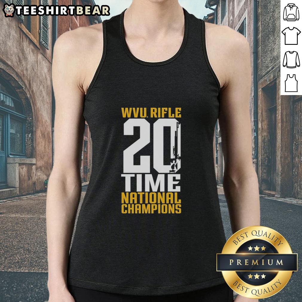 top-wvu-west-virginia-mountaineers-rifle-20-time-national-champions-tank-top Top WVU Mountaineers Rifle 20-Time National Champions tank top featuring team colors and logo, perfect for fans.