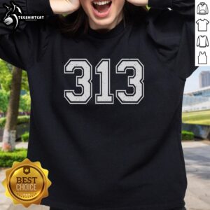 Premium Detroit Michigan Area Code 313 Sweatshirt featuring a stylish design, perfect for local pride and comfort.