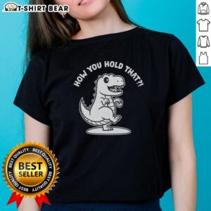 Top T-Rex Dinosaur graphic on a stylish ladies tee, perfect for dinosaur lovers and trendy casual wear.