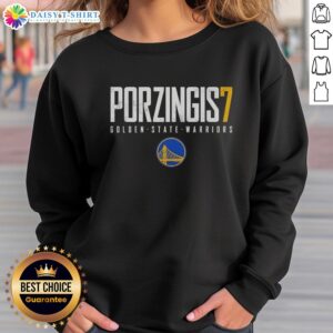 Awesome Kristaps Porzingis Golden State Warriors basketball elite sweatshirt in stylish design, perfect for fans.