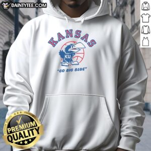 Vintage Kansas Jayhawks hoodie showcasing team colors and logo, perfect for basketball fans at home or on the go.