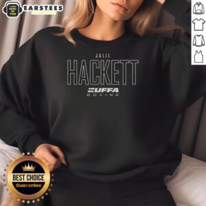 Hot Jalil Hackett Zuffa Boxing Elite sweatshirt featuring a sleek design and bold branding, perfect for boxing enthusiasts.