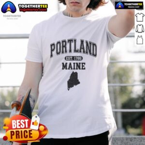 Pretty Portland Maine Est 1786 varsity t-shirt featuring bold graphics and a classic design for stylish locals and visitors.