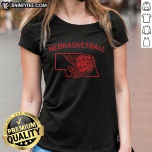 Awesome Nebraska basketball ladies tee featuring bold graphics and vibrant colors, perfect for fans and athletes.