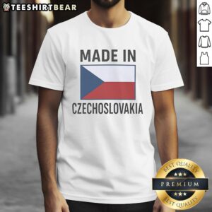Alt Text: Premium Made In Czechoslovakia Czechia Flag T-Shirt featuring vibrant colors and a stylish design for proud Czech supporters.