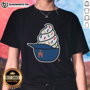 Good New York Mets Ice Cream Ladies Tee featuring team colors and logo, perfect for summer baseball fans.